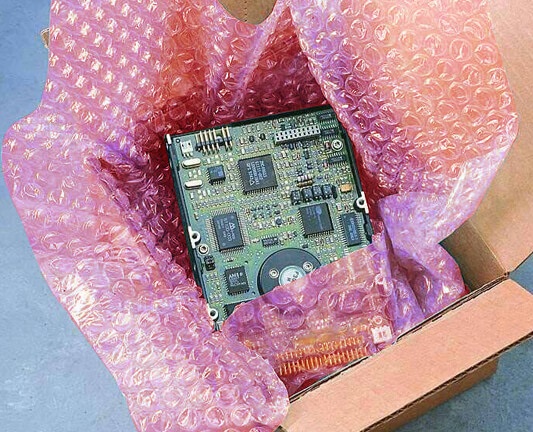 Buy antistatic bubble wrap roll for electronics, PCB, IoT & semiconductor packing.